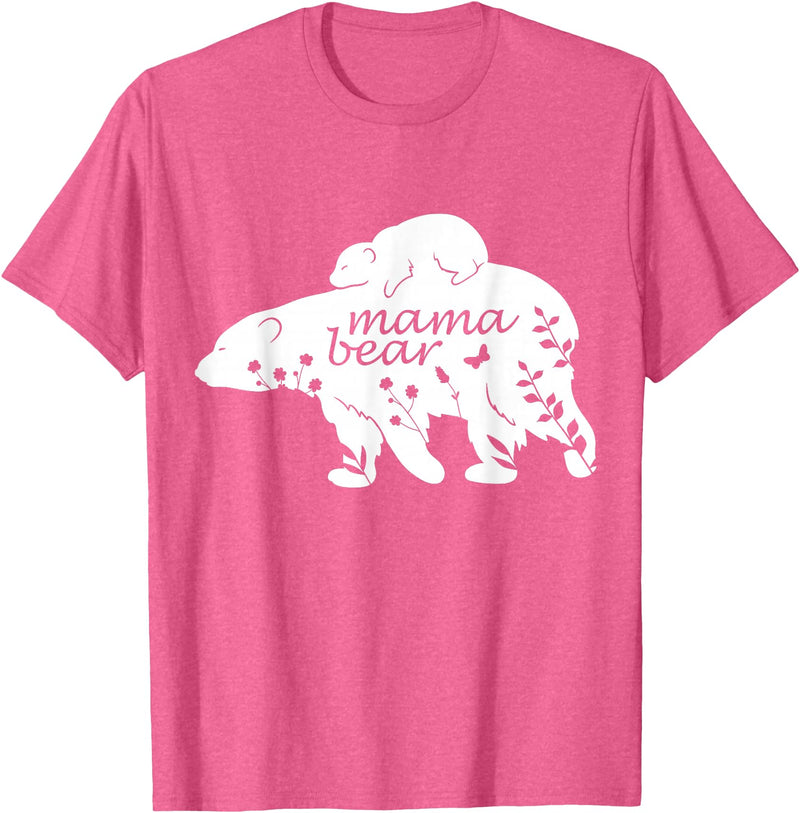 Funny Mama Bear Family Matching Gifts Clothing Mama Bear T-Shirt - Pink Heather