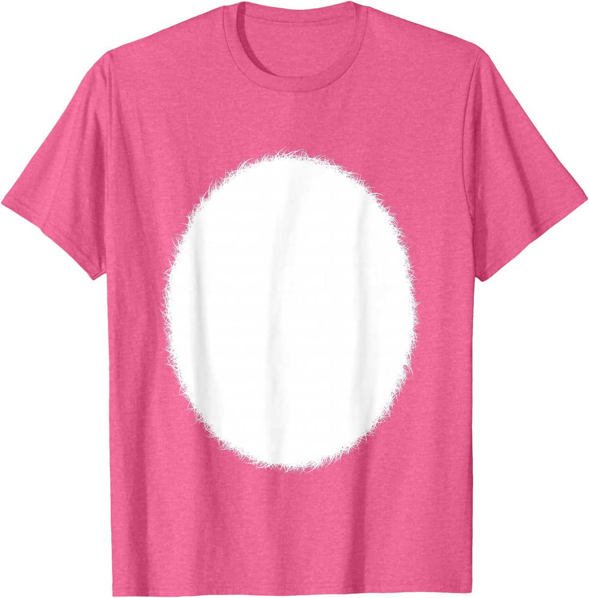 Pink Easter Bunny Rabbit White Furry Tummy Belly Costume T-Shirt in Pink Heather
