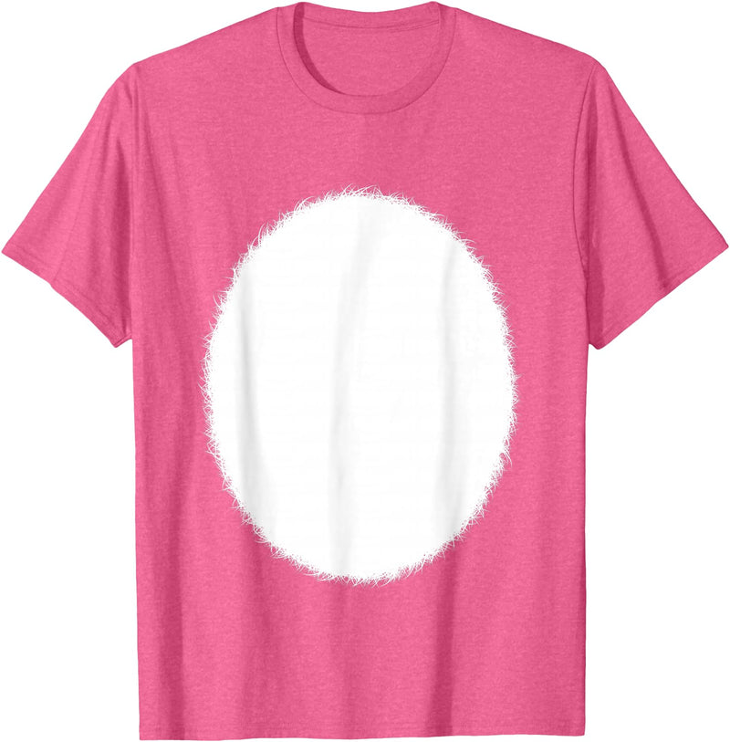 Pink Easter Bunny Rabbit White Furry Tummy Belly Costume T-Shirt in Pink Heather