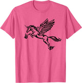 Mythical creature mythical animal unicorn with Alicorn winged unicorn pegasus horse wings mythical animal T-Shirt - Pink Heather
