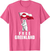 Free Greenland Shirts For Men Women Free Greenland Bear with Flag Greenlanders Kalaallit T-Shirt - Pink Heather