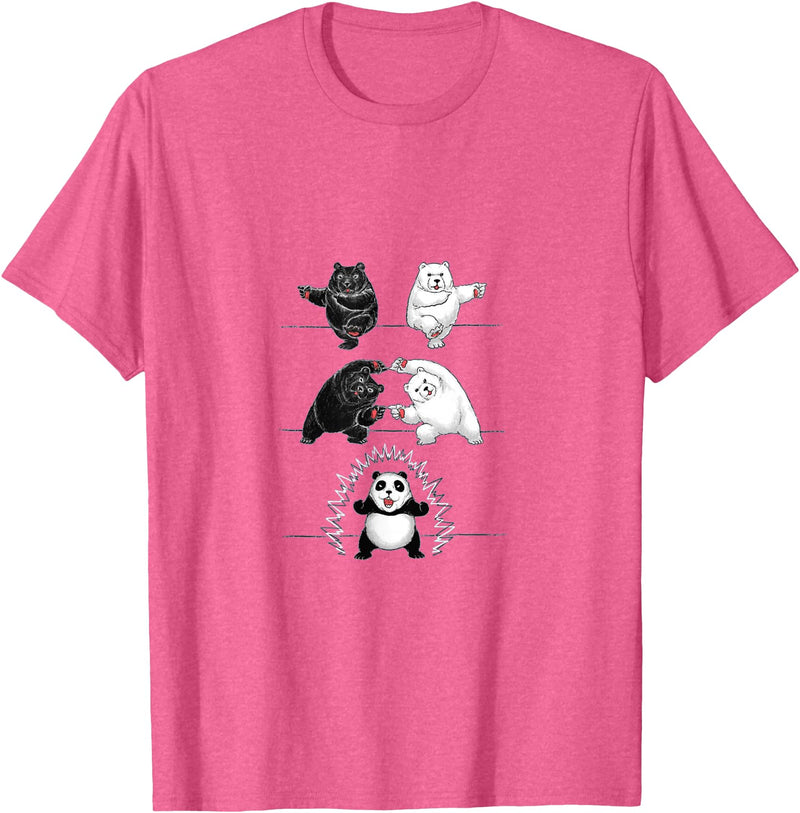 Panda Bear Giant Panda Fusion Dance White Back Panda Bear Giant Panda Fusion Dance Polar White Back Merge T-Shirt - Pink Heather