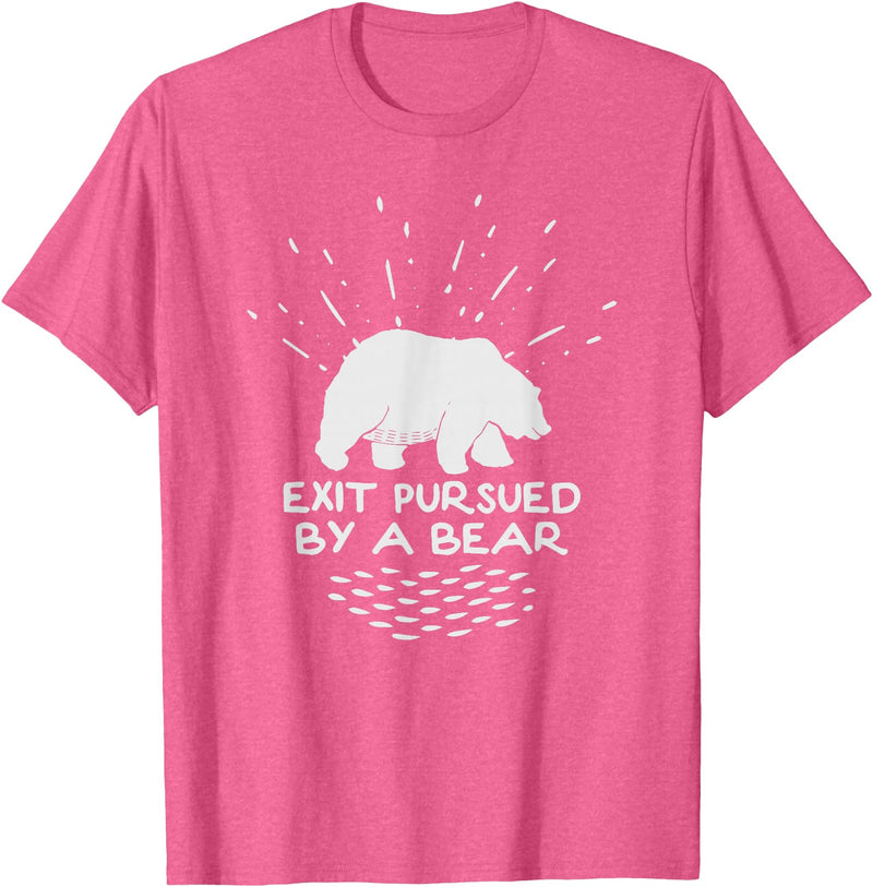 Funny Winter Tees Exit Pursued By a Bear - Funny Shakespeare - Winter Shirt T-Shirt - Pink Heather