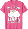 Llama Sleeping Wear Kids, Women & Men Official Sleeping Shirt Sleep Shirt Pajama Naps PJ Llama T-Shirt - Pink Heather