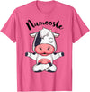 AdnDesigns Co. Funny Cow Yoga Shirts & Gifts Namoostee Cow Shirt Women Girls Cow Lover Gifts Namaste Yoga T-Shirt - Pink