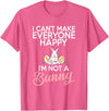 I Cant Make Everyone Happy Im Not a Bunny Cute Rabbit Lover T-Shirt in Pink Heather