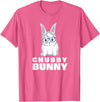 Chubby Bunny Cute Rabbit Love Fat T-Shirt in Pink Heather