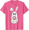 Cute Ghost Bunny Ghost Rabbit Easter Day Rabbit Lover T-Shirt in Pink Heather