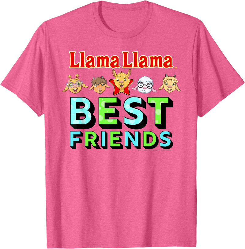 Llama Llama Netflix Best Friends Tee Shirt T-Shirt - Pink Heather