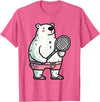 Polar Bear Racket Ball Animal Playing Tennis Polar Bear Tennis Club Animals Sport Tournament T-Shirt - Pink Heather