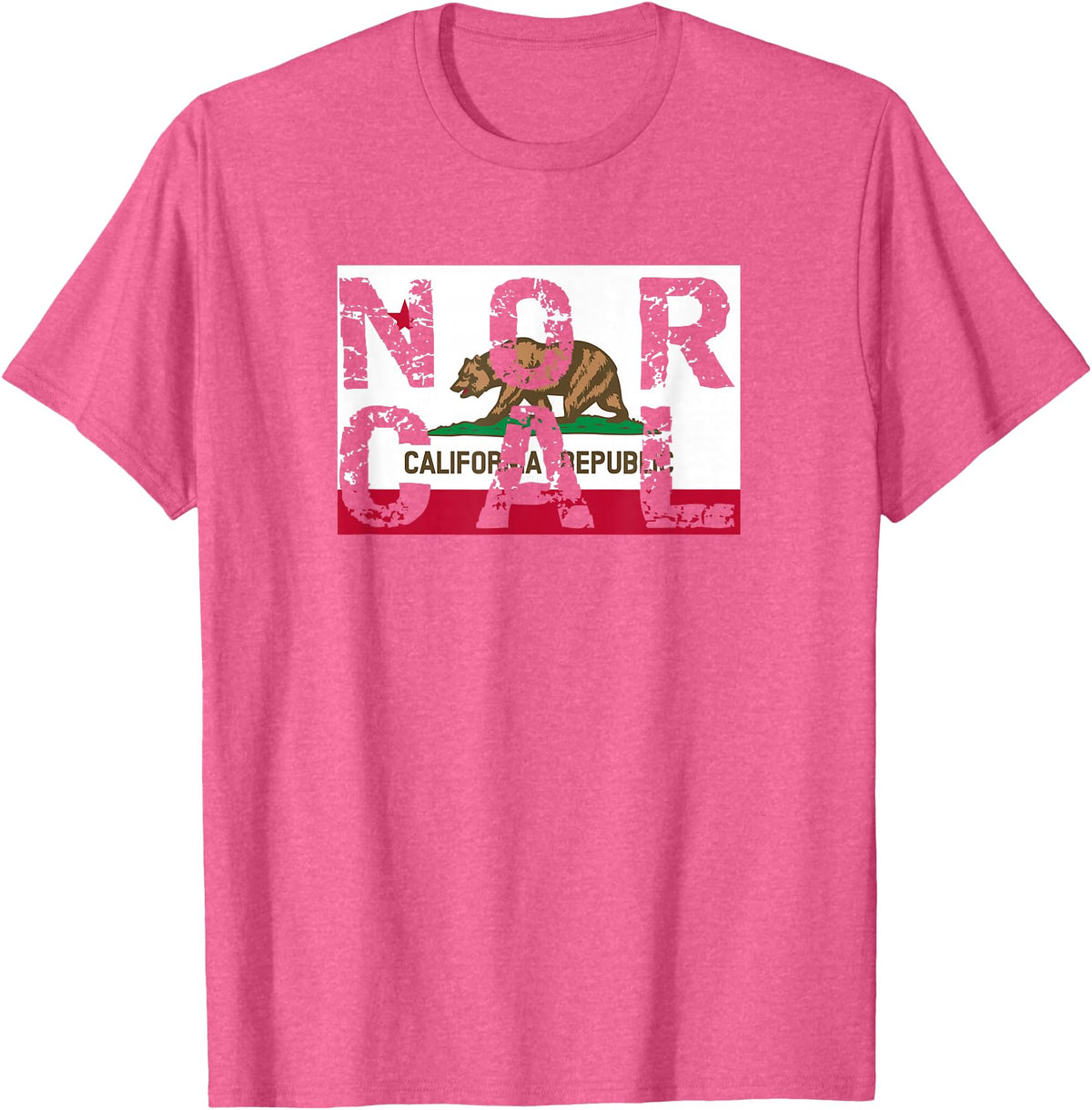 CA Shirt Co. California Republic T-Shirt | NOR CAL T-Shirt T-Shirt - Pink Heather