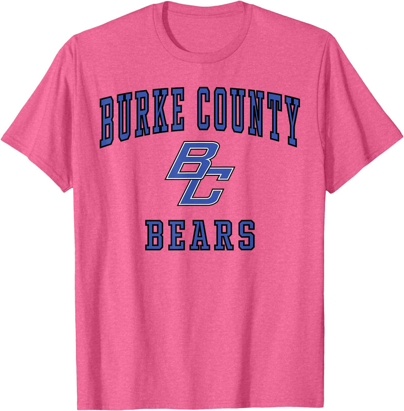 Official High School Fan Gear Burke County High School Bears T-shirt C1 T-Shirt - Pink Heather