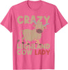 Scottish Animal Hairy Highland Cow Gift Crazy Highland Cow Lady Women Farmer Scottish Highland Cow T-Shirt - Pink Heather