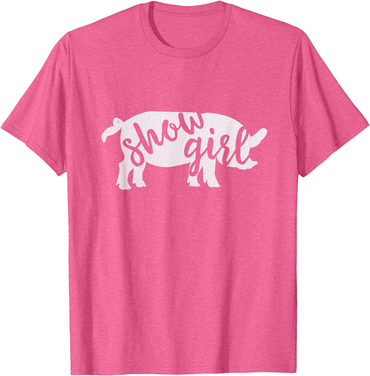 Pig Showing Gifts & Apparel Cute Show Pig Girl T-Shirt - Pink Heather