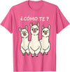 GoshWow Como Te Llamas Shirt Funny Llama Spanish Teacher Joke T-Shirt - Pink Heather