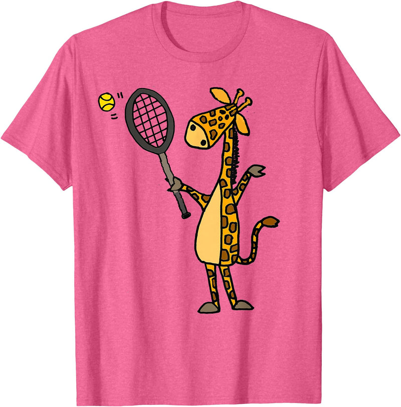 SmileteesSports Giraffe Playing T-Shirt T-Shirt - Pink Heather