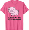 Funny Pig Farmer Gifts School Love Pigs Sorry, My Pig Ate My Homework T-Shirt - Pink Heather