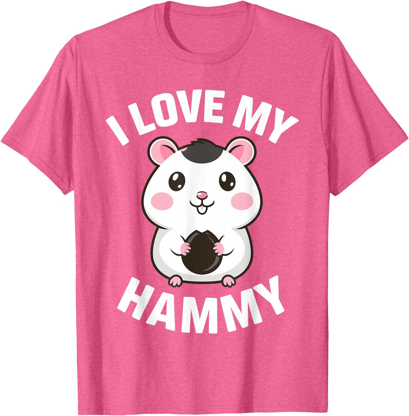 Cute Hamster Design for Men Women Kids Pet Hamster Lovers T-Shirt - Pink Heather