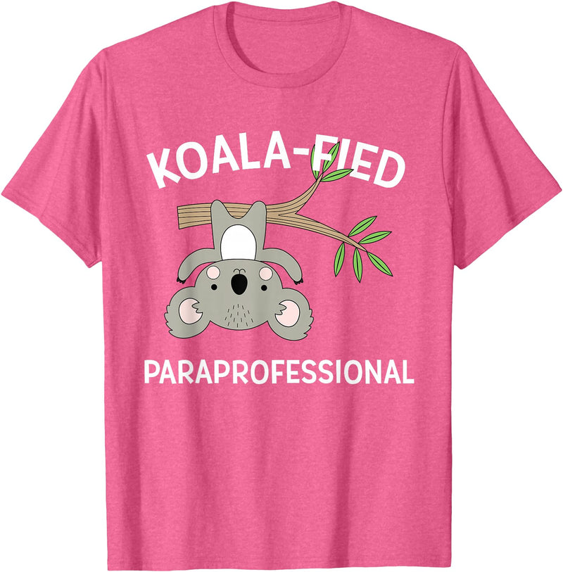 Teacher Gift T-Shirts and Apparel Cute Koala Paraprofessional Gift Appreciation T-Shirt T-Shirt - Pink Heather