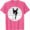 Funny Rabbit Bunny Animal Shadow Puppet T-Shirt in Pink Heather
