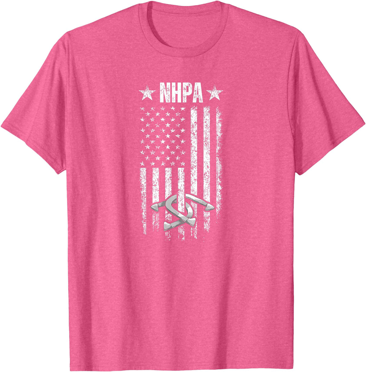 National Horseshoe Pitchers Association NHPA Distressed Flag T-Shirt - Pink Heather