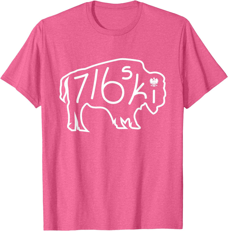 Buffalo Polish 716 716ski Dyngus Day Buffalo NY Polish T-Shirt - Pink Heather