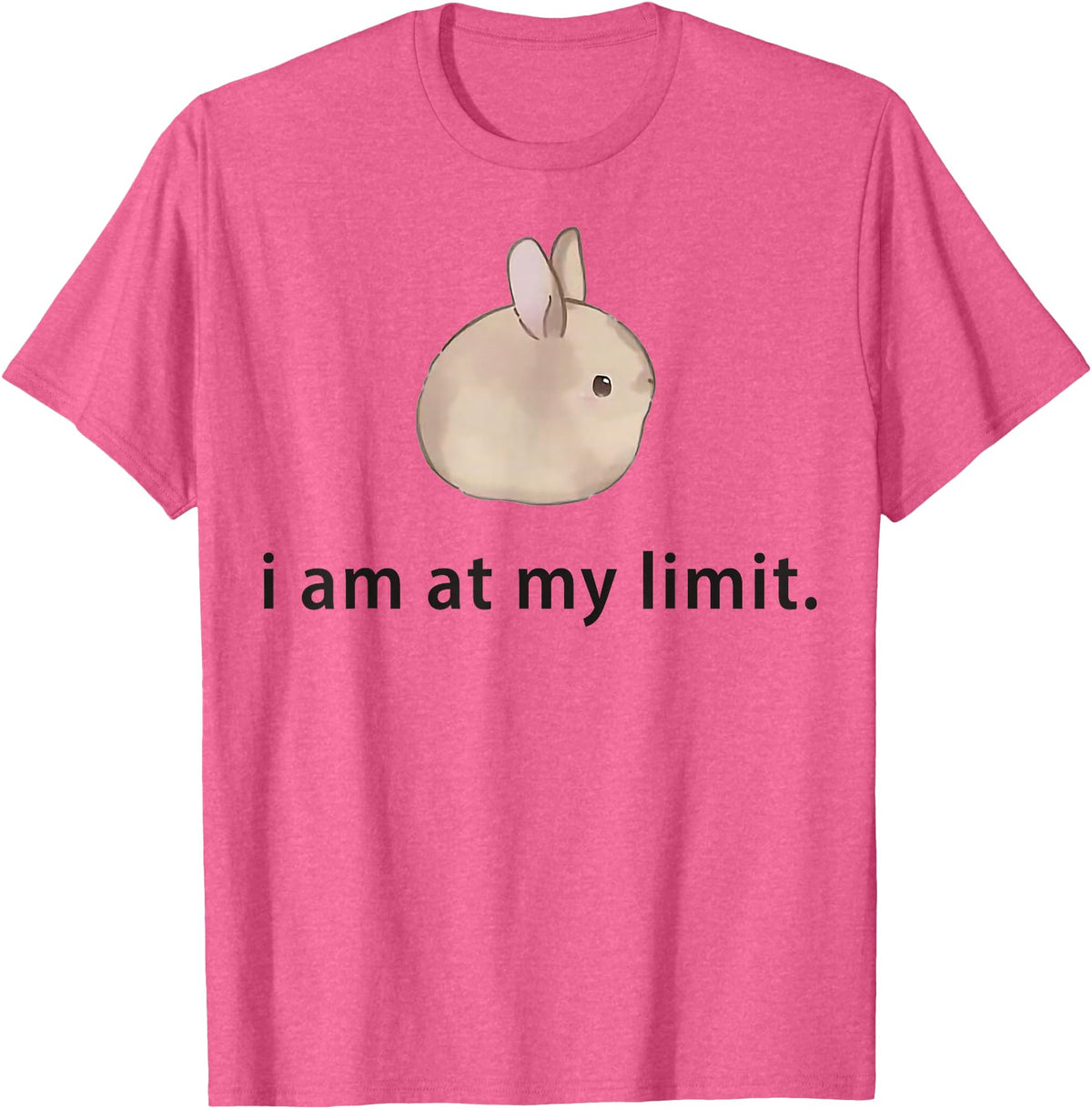 I Am at My Limit Rabbit T-Shirt in Pink Heather