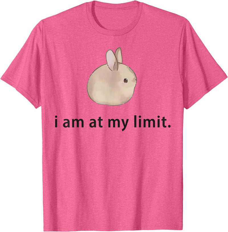 I Am at My Limit Rabbit T-Shirt in Pink Heather