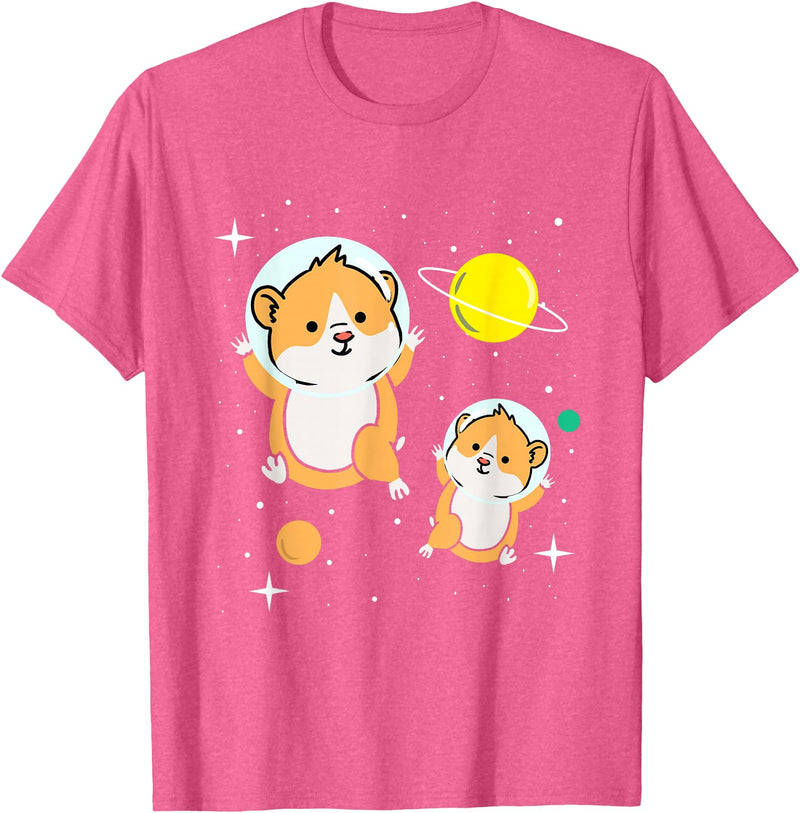 Hamster In Space Hamster Lover Gift T-Shirt - Pink Heather
