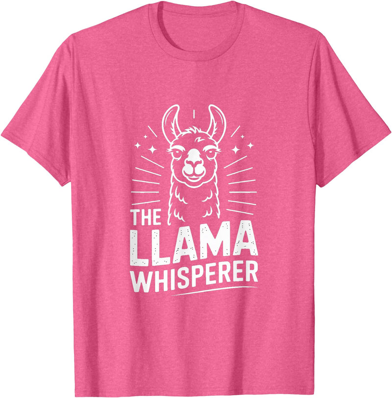 Llama Whisperer Funny Llama Lover Farm Humor The Llama Whisperer Funny Llama Lover Humor T-Shirt - Pink Heather