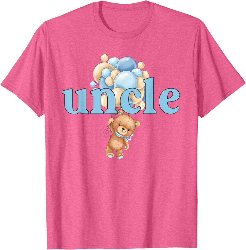 Beary 1st Birthday Boy Teddy Bear Matching Apparel Uncle Teddy Bear 1st Birthday Boy Family Matching T-Shirt - Pink Heather