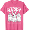 Rabbits Make Me Happy Humans Make My Head Hurt Gift T-Shirt in Pink Heather