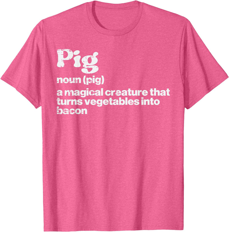 BBQ Barbecue Shirts Men Women Grilling Gifts Pig Definition Bacon Funny Bbq Barbecue Grill Men Women Kids T-Shirt - Pink Heather