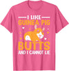 Cute Guinea Pig Apparel Co. I Like Guinea Pig Butts and I Cannot Lie - Guinea Pig Lover T-Shirt - Pink Heather