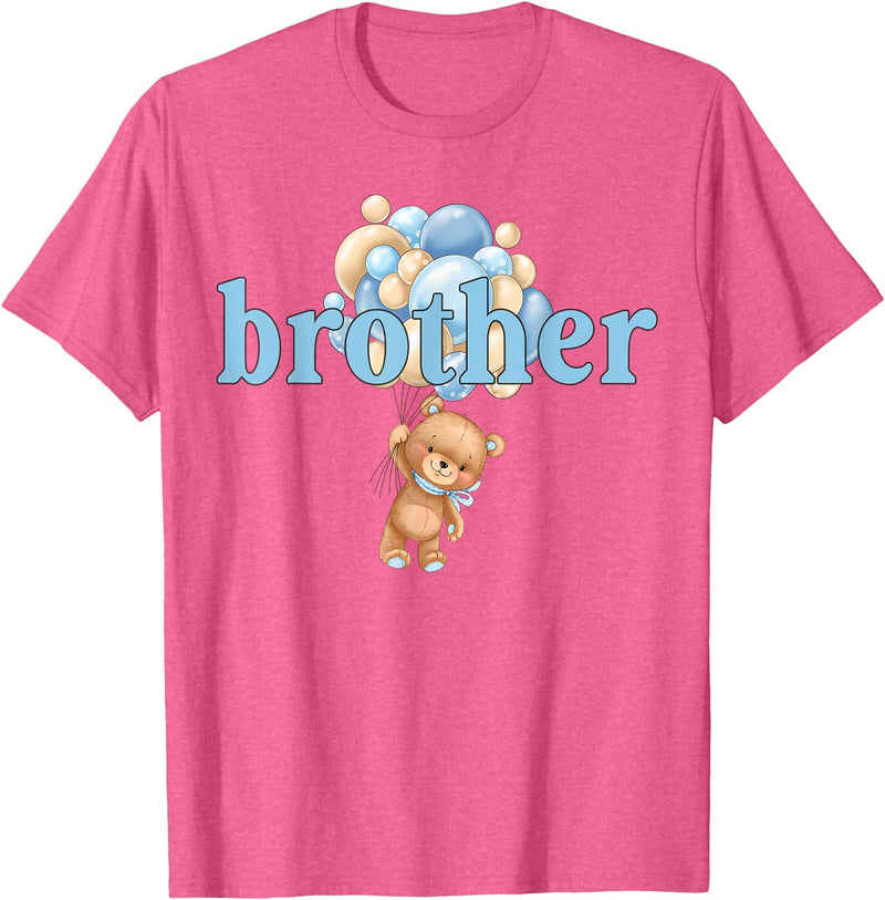 Beary 1st Birthday Boy Teddy Bear Matching Apparel Brother Teddy Bear 1st Birthday Boy Family Matching T-Shirt - Pink Heather