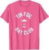 Tin Foil Hat Club with UFO Cow Abduction T-Shirt - Pink Heather