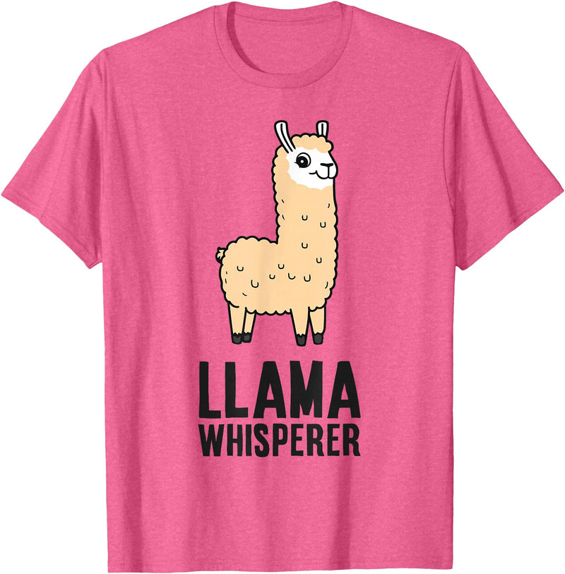 Funny Llama Lover Gifts Llama Whisperer T-Shirt - Pink Heather