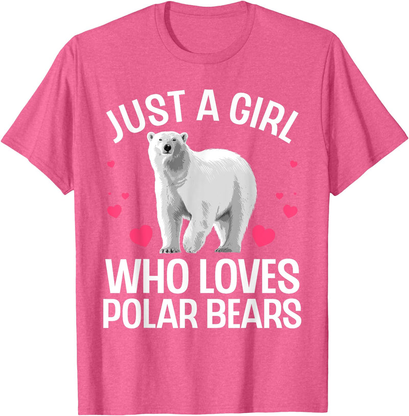 Polar Bear Gift Polar Bear Accessories & Stuff Funny Polar Bear Art For Girls Kids Youth Polar Bear Lovers T-Shirt - Pink Heather