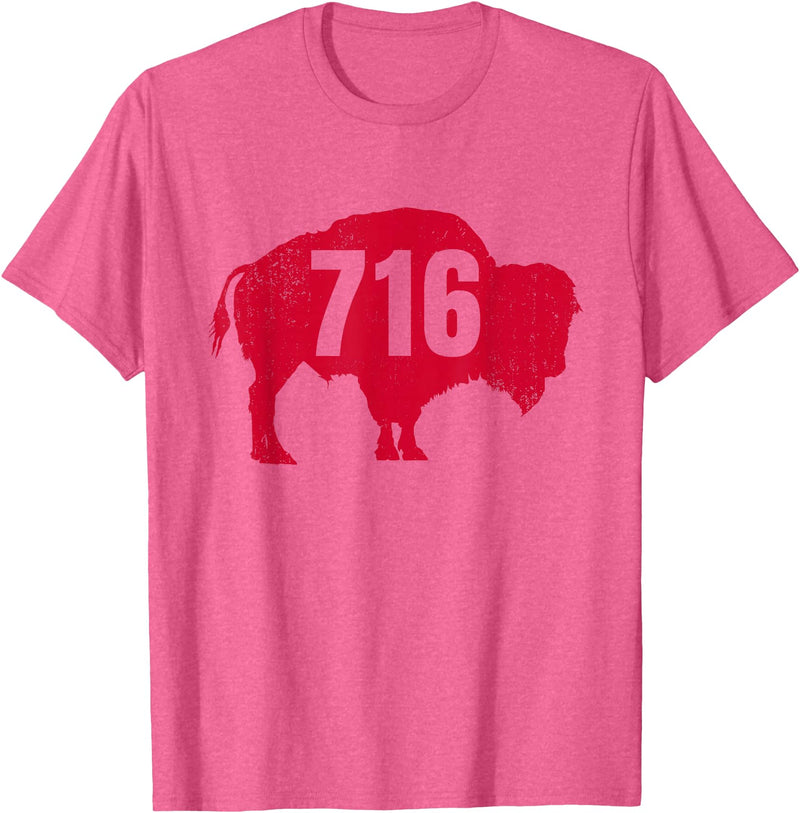 EmmaLoo Tees Buffalo New York BFLO B-Lo WNY Shirts 716 Area Code Buffalo New York BFLO WNY T-Shirt T-Shirt - Pink Heather