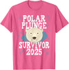 Take The Plunge Designs Unisex-Adult Black Polar Bear T-Shirt - Small - Short Sleeve - Crew Neck - Winter - 1 Count - Pink Heather