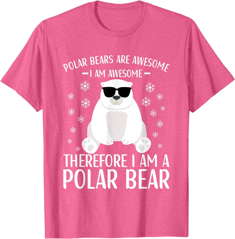 Polar Bears Accessories for Men Women & Kids Polar Bear Quote Cool Polar Bears Apparel for Kids T-Shirt - Pink Heather