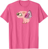 RWS235 When Pigs Fly, Flying Pig T-shirt T-Shirt - Pink Heather
