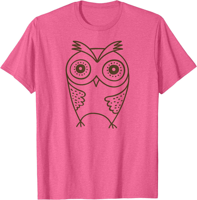 Mel & Bear Owl T-Shirts for Men and Women, Cute Owl Gifts for Birthday T-Shirt - Pink Heather