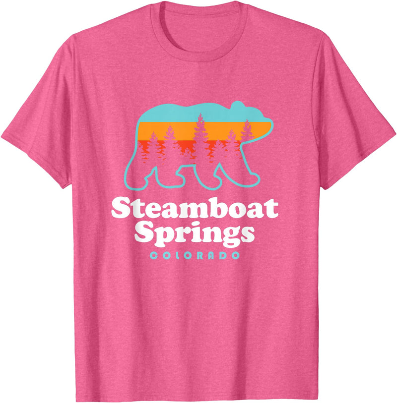 Steamboat Springs Colorado Bear T-Shirt - Pink Heather