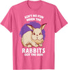 Ain't No Fun When the Rabbits Got the Gun Jumpy Rabbits T-Shirt in Pink Heather