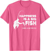 Fishing Fisherman Fisher DA0 Fishing Vintage Happiness Is A Big Fish And A Witness T-Shirt - Pink Heather