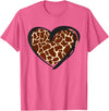 Giraffe Pattern Graphic Apparel Heart Giraffe Print for Giraffe Lover T-Shirt - Pink Heather