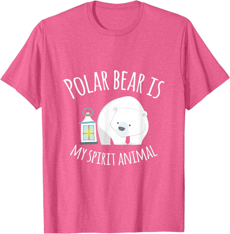UAB KIDKIS Polar Bear Is My Ghost Animal Funny Gift T-Shirt - Pink Heather