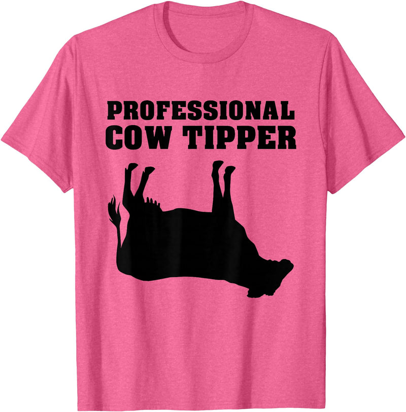 Cow Tipping Apparel Professional Cow Tipper - Cow Tipping T-Shirt - Pink Heather