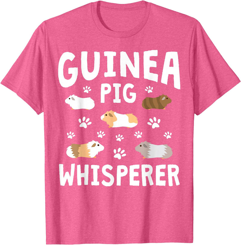 Guinea Pig Lover Apparel For Mom Women Girls Guinea Pig Whisperer Mom Girl Women Funny Guinea Pig Lover T-Shirt - Pink Heather